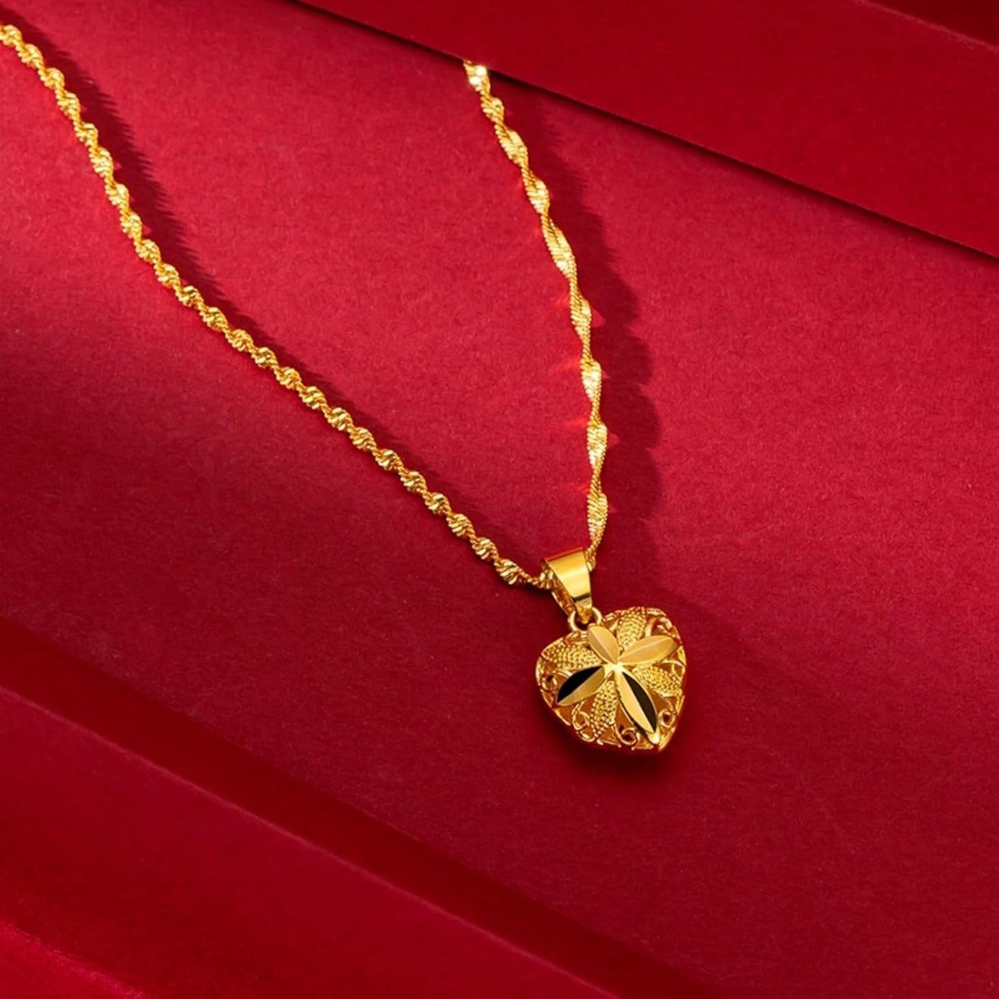 24k Gold Heart Shape Necklace