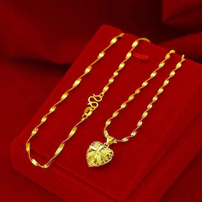 24k Gold Heart Shape Necklace